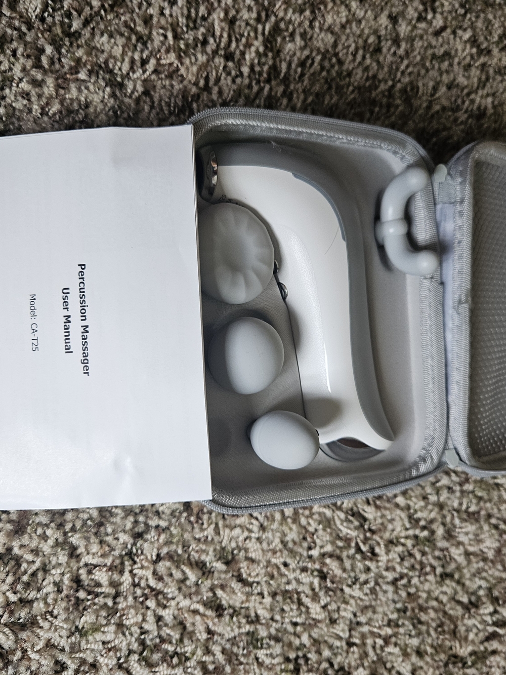 Percussion Massager Handheld in White and Light Gray